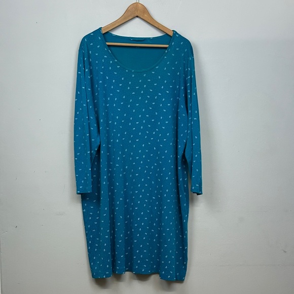 Lands' End Other - Lands End Supima Cotton Blue Paisley Long Sleeve Knee Length Nightgown 2X
